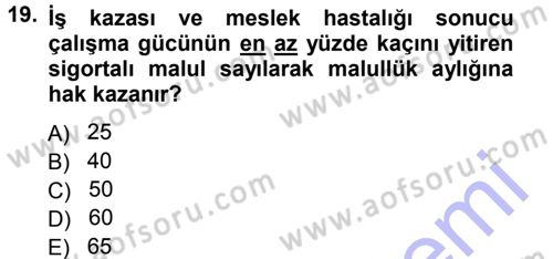 Memur Hukuku Dersi 2012 - 2013 Yılı (Final) Dönem Sonu Sınav Soruları 19. Soru