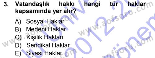 Memur Hukuku Dersi 2012 - 2013 Yılı (Final) Dönem Sonu Sınav Soruları 3. Soru