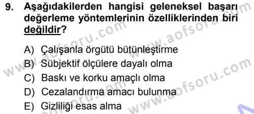 Memur Hukuku Dersi 2012 - 2013 Yılı (Final) Dönem Sonu Sınav Soruları 9. Soru