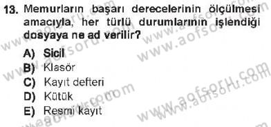 Memur Hukuku Dersi 2012 - 2013 Yılı Tek Ders Sınav Soruları 13. Soru