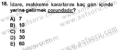 Memur Hukuku Dersi 2012 - 2013 Yılı Tek Ders Sınav Soruları 18. Soru
