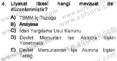 Memur Hukuku Dersi 2012 - 2013 Yılı Tek Ders Sınav Soruları 4. Soru