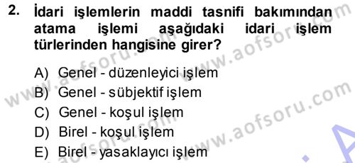 Memur Hukuku Dersi 2013 - 2014 Yılı (Vize) Ara Sınav Soruları 2. Soru