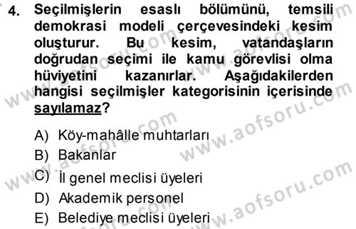 Memur Hukuku Dersi 2013 - 2014 Yılı (Vize) Ara Sınav Soruları 4. Soru