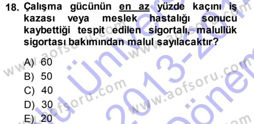 Memur Hukuku Dersi 2013 - 2014 Yılı (Final) Dönem Sonu Sınav Soruları 18. Soru