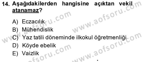 Memur Hukuku Dersi 2014 - 2015 Yılı (Vize) Ara Sınav Soruları 14. Soru