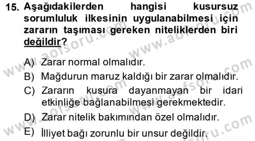 Memur Hukuku Dersi 2014 - 2015 Yılı (Final) Dönem Sonu Sınav Soruları 15. Soru