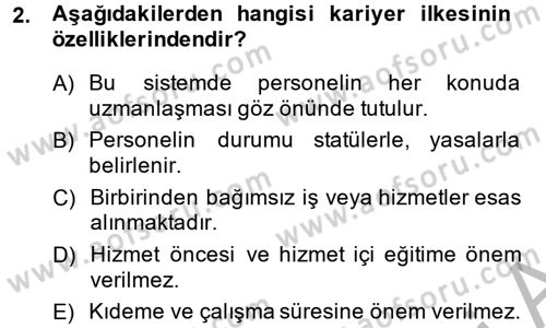 Memur Hukuku Dersi 2014 - 2015 Yılı (Final) Dönem Sonu Sınav Soruları 2. Soru