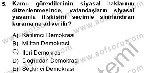 Memur Hukuku Dersi 2014 - 2015 Yılı (Final) Dönem Sonu Sınav Soruları 5. Soru