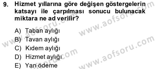Memur Hukuku Dersi 2014 - 2015 Yılı (Final) Dönem Sonu Sınav Soruları 9. Soru