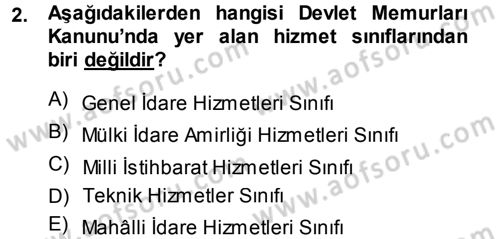 Memur Hukuku Dersi 2014 - 2015 Yılı Tek Ders Sınav Soruları 2. Soru