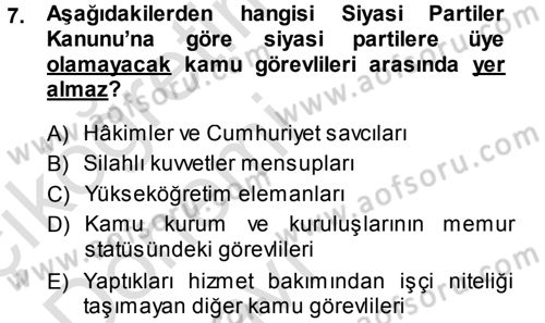 Memur Hukuku Dersi 2014 - 2015 Yılı Tek Ders Sınav Soruları 7. Soru