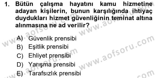 Memur Hukuku Dersi 2015 - 2016 Yılı (Vize) Ara Sınav Soruları 1. Soru