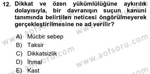 Memur Hukuku Dersi 2015 - 2016 Yılı (Vize) Ara Sınav Soruları 12. Soru