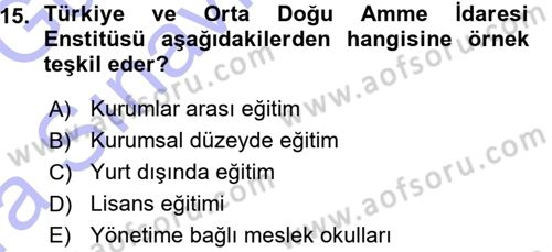 Memur Hukuku Dersi 2015 - 2016 Yılı (Vize) Ara Sınav Soruları 15. Soru
