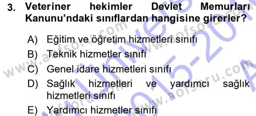 Memur Hukuku Dersi 2015 - 2016 Yılı (Vize) Ara Sınav Soruları 3. Soru