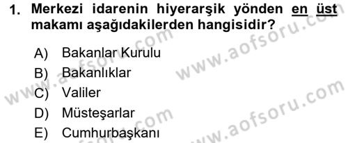 Memur Hukuku Dersi 2015 - 2016 Yılı (Final) Dönem Sonu Sınav Soruları 1. Soru