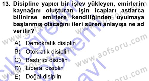 Memur Hukuku Dersi 2015 - 2016 Yılı (Final) Dönem Sonu Sınav Soruları 13. Soru