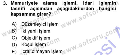 Memur Hukuku Dersi 2015 - 2016 Yılı (Final) Dönem Sonu Sınav Soruları 3. Soru
