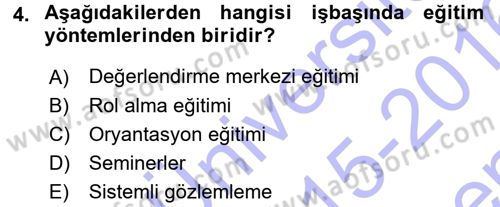 Memur Hukuku Dersi 2015 - 2016 Yılı (Final) Dönem Sonu Sınav Soruları 4. Soru
