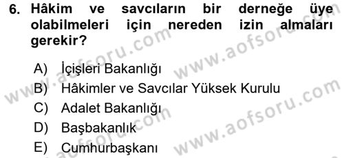 Memur Hukuku Dersi 2015 - 2016 Yılı (Final) Dönem Sonu Sınav Soruları 6. Soru