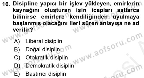 Memur Hukuku Dersi 2015 - 2016 Yılı Tek Ders Sınav Soruları 16. Soru