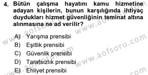 Memur Hukuku Dersi 2015 - 2016 Yılı Tek Ders Sınav Soruları 4. Soru