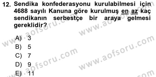 Memur Hukuku Dersi 2016 - 2017 Yılı (Vize) Ara Sınav Soruları 12. Soru