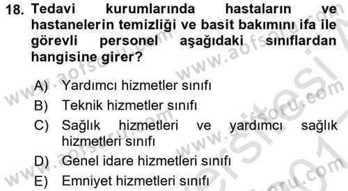Memur Hukuku Dersi 2016 - 2017 Yılı (Vize) Ara Sınav Soruları 18. Soru