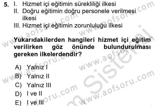 Memur Hukuku Dersi 2016 - 2017 Yılı (Vize) Ara Sınav Soruları 5. Soru