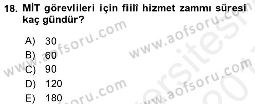 Memur Hukuku Dersi 2016 - 2017 Yılı (Final) Dönem Sonu Sınav Soruları 18. Soru