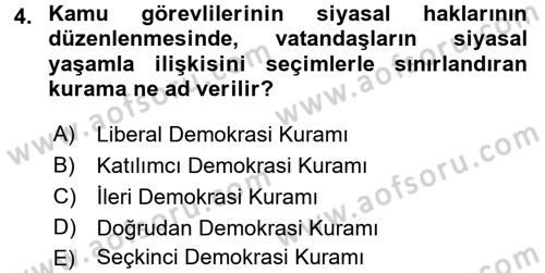 Memur Hukuku Dersi 2016 - 2017 Yılı (Final) Dönem Sonu Sınav Soruları 4. Soru