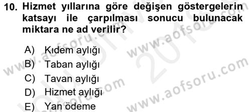 Memur Hukuku Dersi 2017 - 2018 Yılı 3 Ders Sınav Soruları 10. Soru