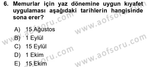 Memur Hukuku Dersi 2017 - 2018 Yılı 3 Ders Sınav Soruları 6. Soru