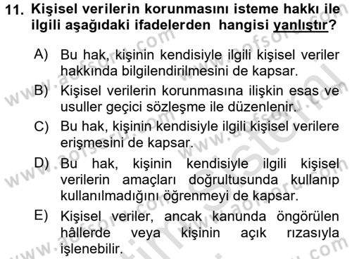 Memur Hukuku Dersi 2017 - 2018 Yılı (Vize) Ara Sınav Soruları 11. Soru