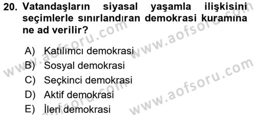 Memur Hukuku Dersi 2017 - 2018 Yılı (Vize) Ara Sınav Soruları 20. Soru