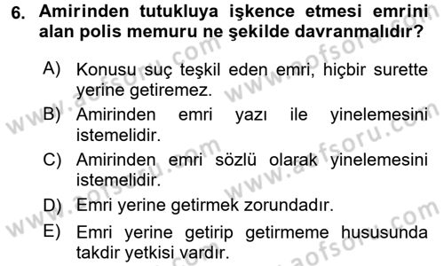 Memur Hukuku Dersi 2017 - 2018 Yılı (Vize) Ara Sınav Soruları 6. Soru