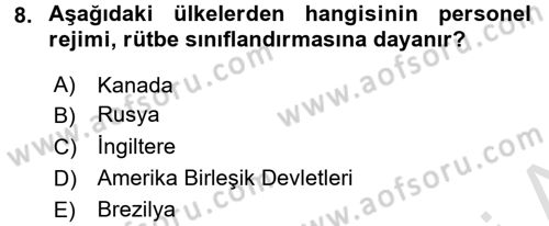 Memur Hukuku Dersi 2017 - 2018 Yılı (Vize) Ara Sınav Soruları 8. Soru