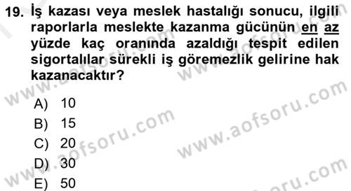 Memur Hukuku Dersi 2017 - 2018 Yılı (Final) Dönem Sonu Sınav Soruları 19. Soru
