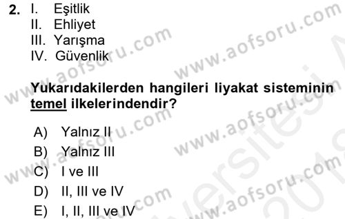 Memur Hukuku Dersi 2017 - 2018 Yılı (Final) Dönem Sonu Sınav Soruları 2. Soru