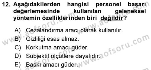 Memur Hukuku Dersi 2018 - 2019 Yılı 3 Ders Sınav Soruları 12. Soru