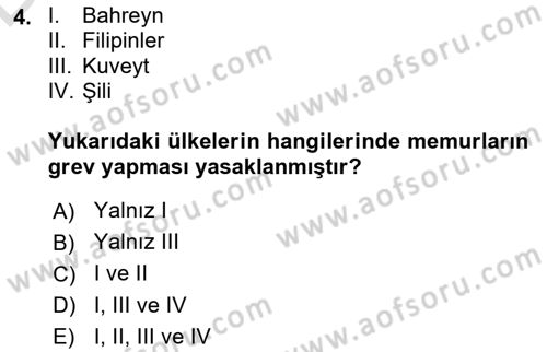 Memur Hukuku Dersi 2018 - 2019 Yılı 3 Ders Sınav Soruları 4. Soru