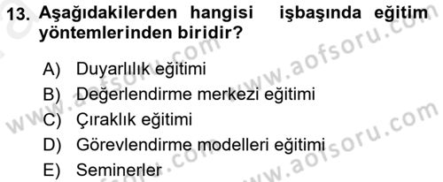 Memur Hukuku Dersi 2018 - 2019 Yılı (Vize) Ara Sınav Soruları 13. Soru
