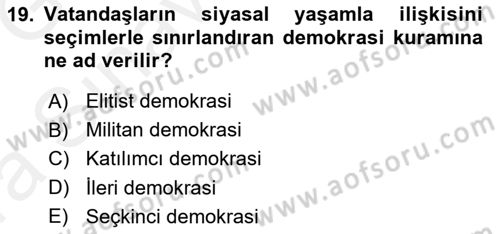 Memur Hukuku Dersi 2018 - 2019 Yılı (Vize) Ara Sınav Soruları 19. Soru