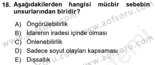 Memur Hukuku Dersi 2018 - 2019 Yılı (Final) Dönem Sonu Sınav Soruları 18. Soru