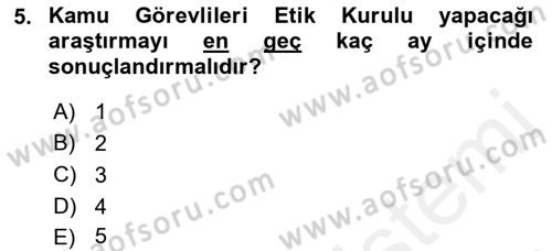 Memur Hukuku Dersi 2018 - 2019 Yılı (Final) Dönem Sonu Sınav Soruları 5. Soru
