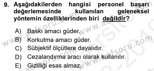 Memur Hukuku Dersi 2018 - 2019 Yılı (Final) Dönem Sonu Sınav Soruları 9. Soru