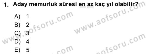 Memur Hukuku Dersi 2019 - 2020 Yılı (Vize) Ara Sınav Soruları 1. Soru