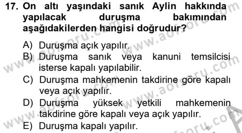 Ceza Muhakemesi Hukuku Dersi 2012 - 2013 Yılı (Final) Dönem Sonu Sınav Soruları 17. Soru