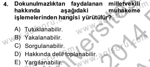 Ceza Muhakemesi Hukuku Dersi 2013 - 2014 Yılı (Vize) Ara Sınav Soruları 4. Soru